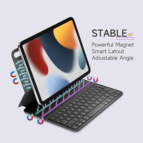 Miniatura 6 de HOU Funda con teclado para iPad de 10 generacióniPad de 11 generación de 11 pulgadas A16 2025  Folio inteligente, ultra delgada, carga magnética,