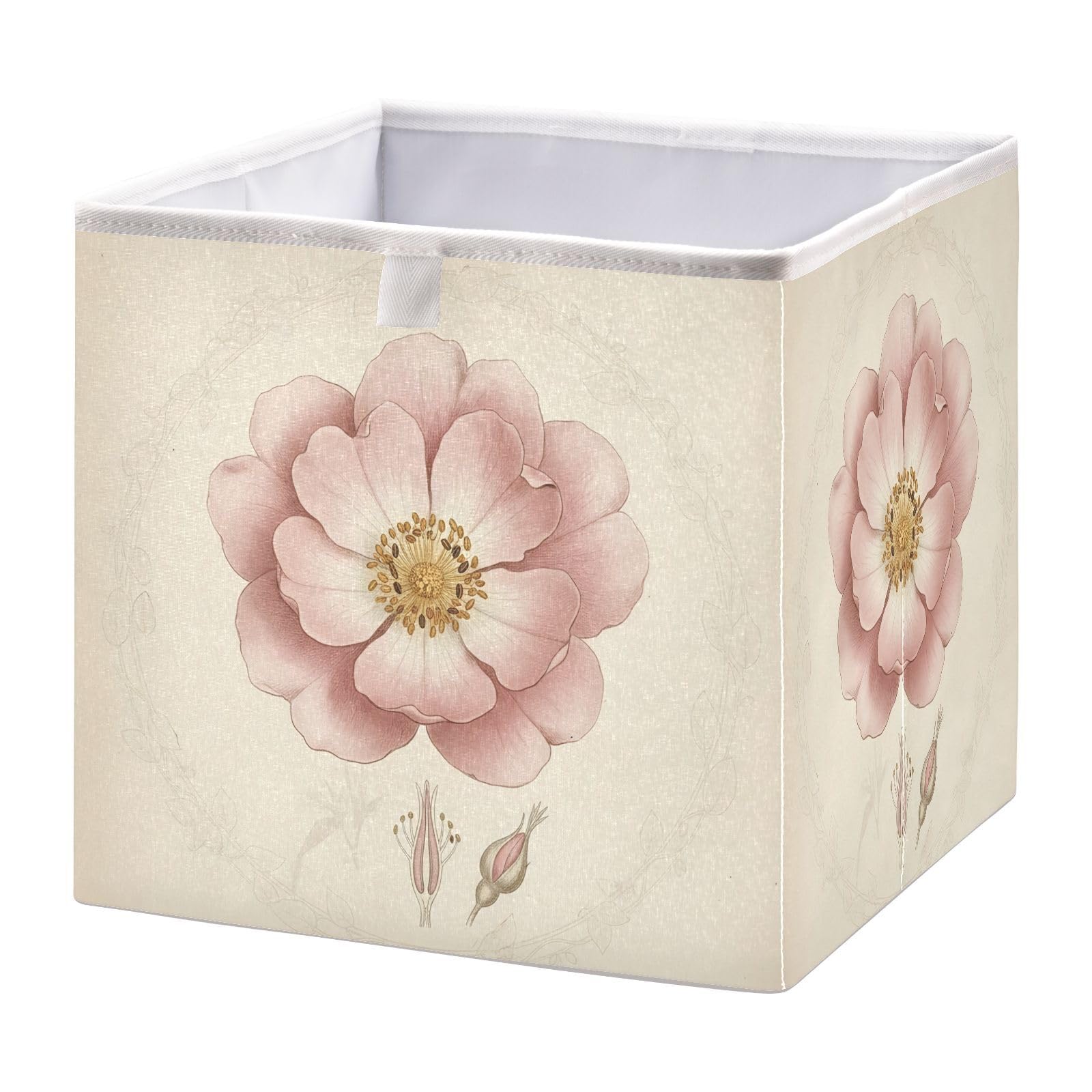 Ewusp Flowers Cube Storage Boxes 28x28 cm Foldable Closet Organiser Bin Holiday Basket Baby Basket for Nursery Bedroom Office