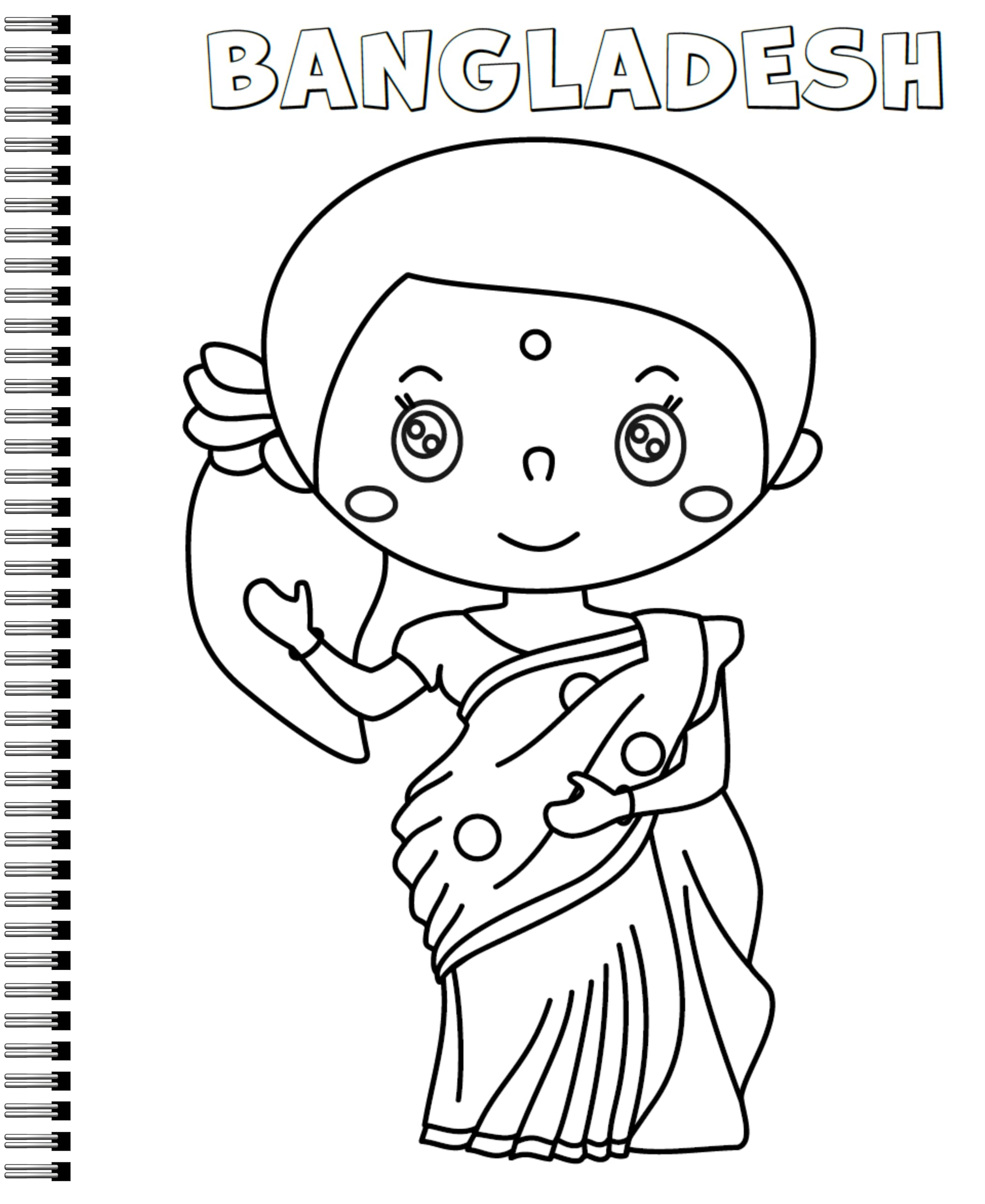 Girls' Fashion Around the World: Cute and Easy Coloring Book [Spiral-bound] LobsterBunny Entertainment and Jenny Martin - PT03