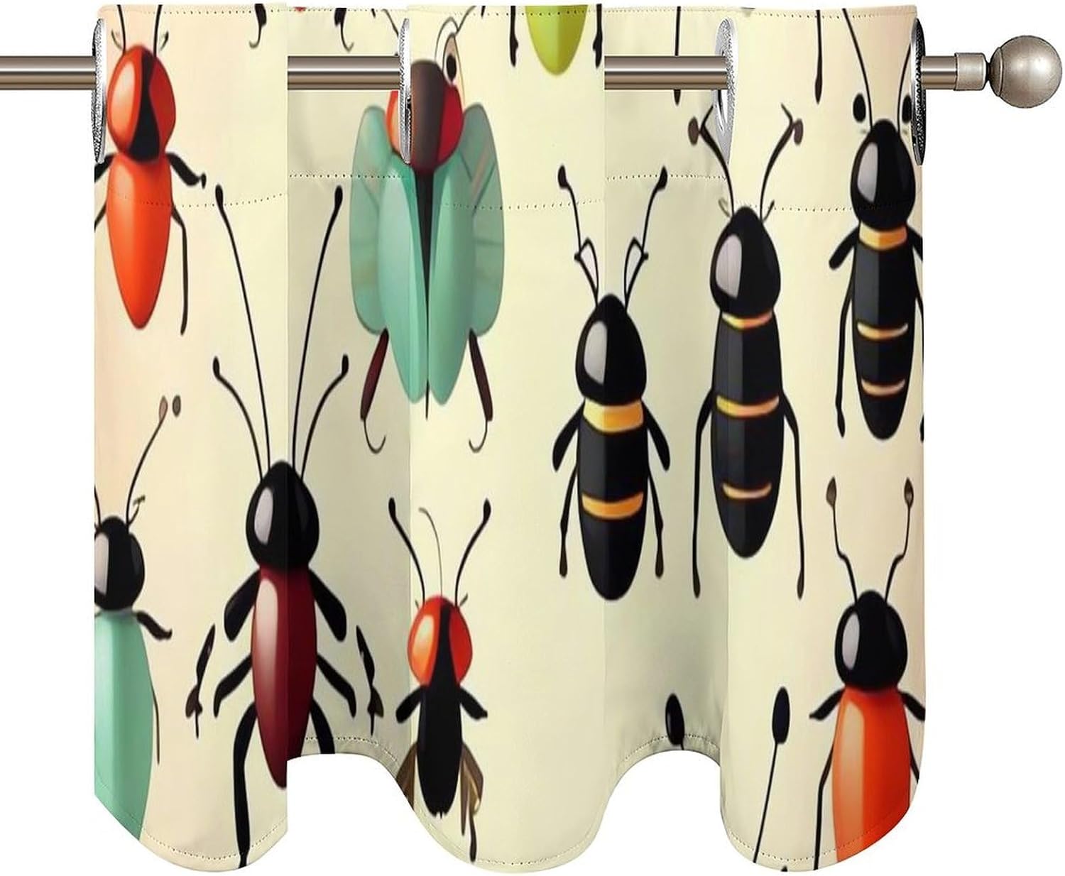 Cartoon Small Insects Valance Curtain Blackout Valances image 5