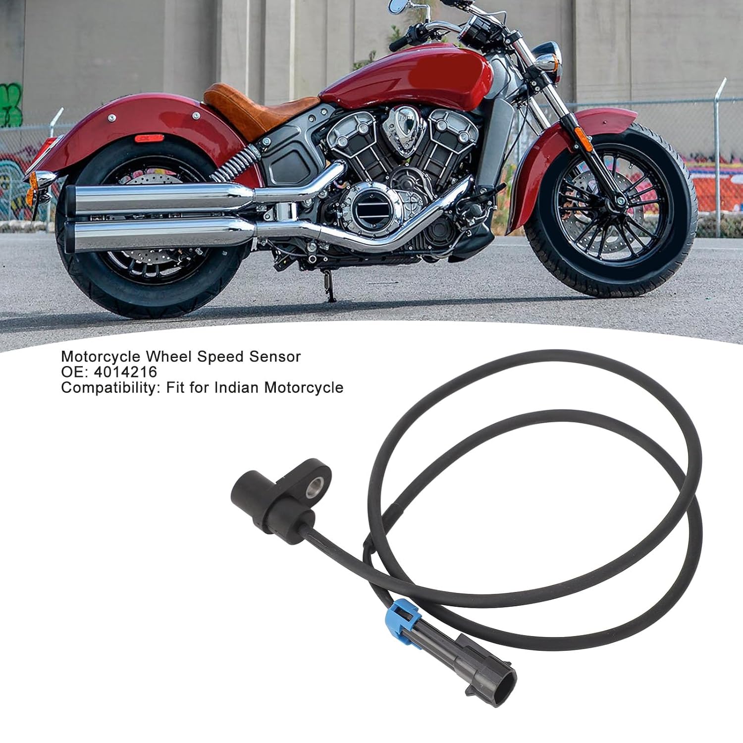 Vehicle Speed Sensor, Stable Transmission Real-Time Monitoring Flexible Rear Wheel Speed Sensor 4014216 Accurate Information for Indian Motorcycles