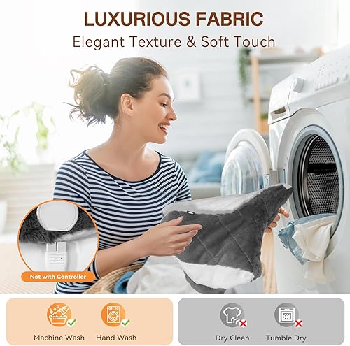 Miniatura 5 de Almohadilla térmica para aliviar el dolor de cuello y hombros, almohadillas térmicas de cuello con peso XHBDXDP de 24 x 20 pulgadas con cuentas de