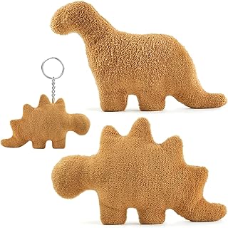 LANARP Dino Nugget Pillow,Dino Chicken Nugget Plush,Soft Dinosaur Chicken Nuggets Pillow for Birthday Decorations, Stuffed Animal Plush Toy (Stegosaurus + Brontosaurus)