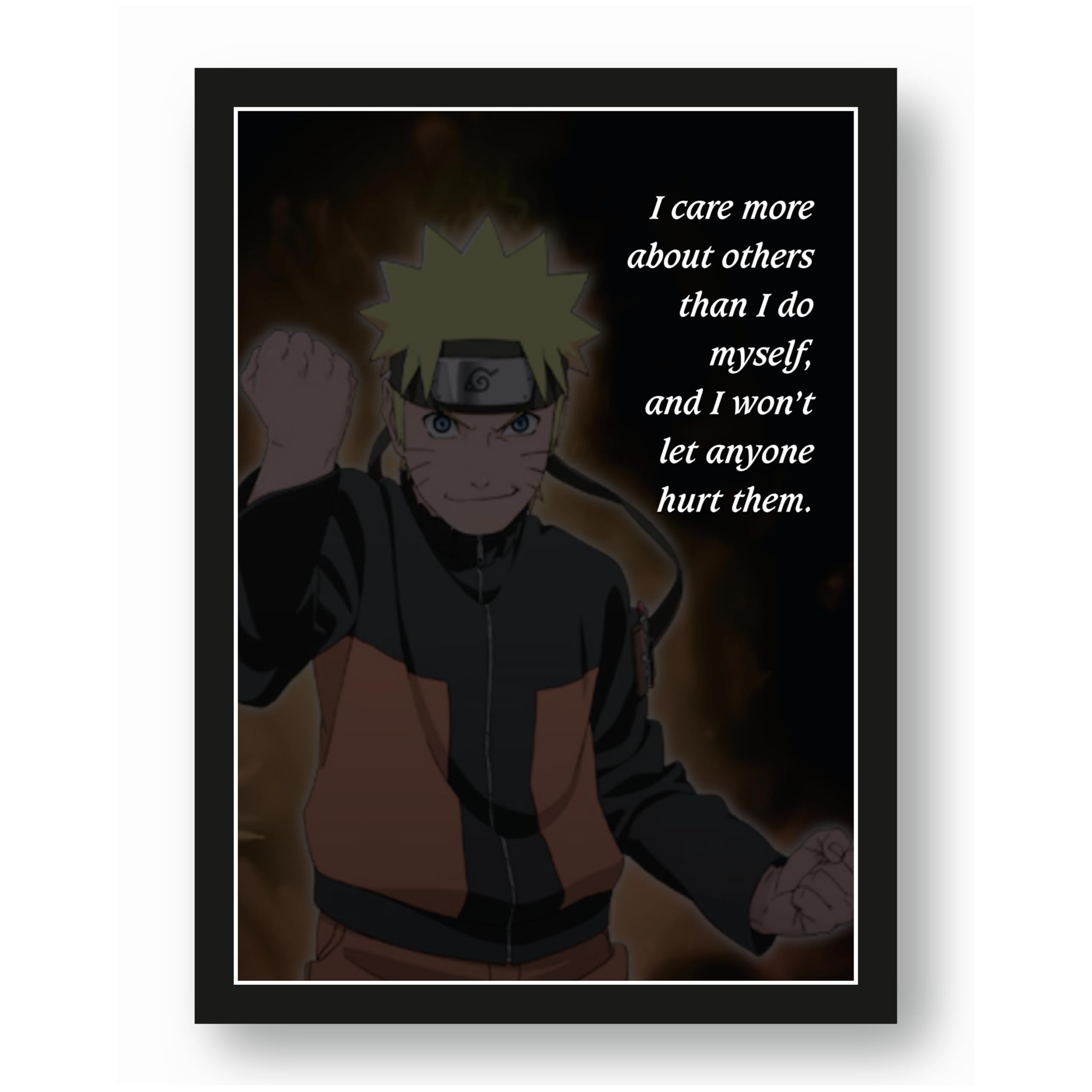 Naruto Uzumaki I Care More About Others Quote Photo Frame – 9.25 x…