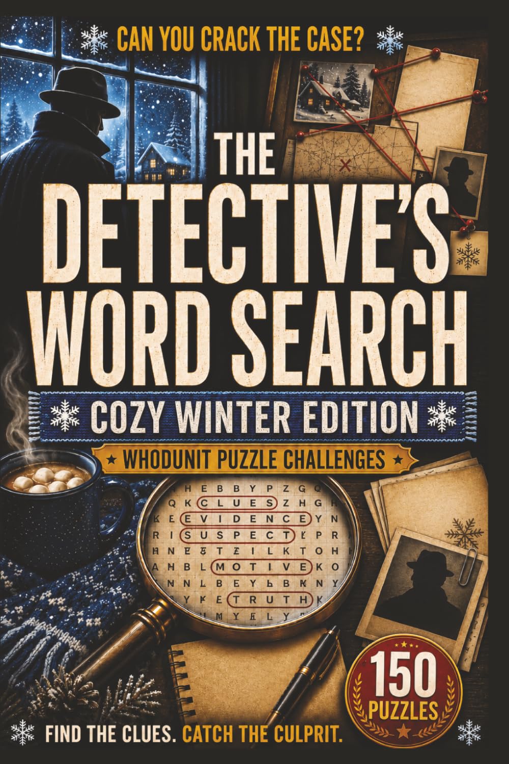 The Detective's Word Search: Cozy Winter Edition: 150 Whodunit Puzzle Cases to Solve by the Fire . Find the Clues, Name the Suspect, Crack the Crime (Whodunit Word Search Puzzles)