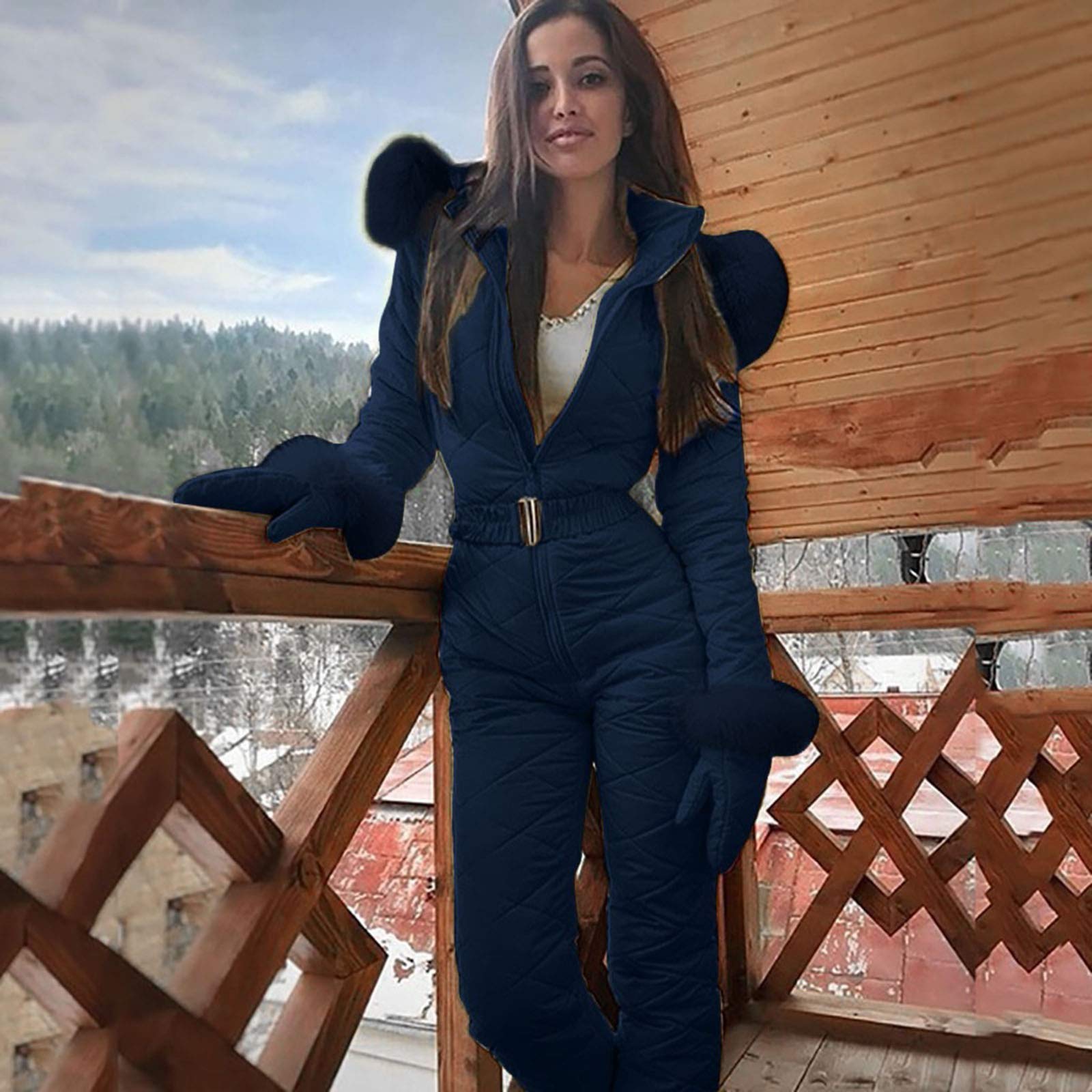 All-in-One-Skianzug für Damen, Ski-Overall für Damen, wasserdicht, wasserdicht, Winter, Outdoor, Snowboard, Schneeanzüge, Winter, warm, Outdoor-Sportjacke, leicht, warm und funktional