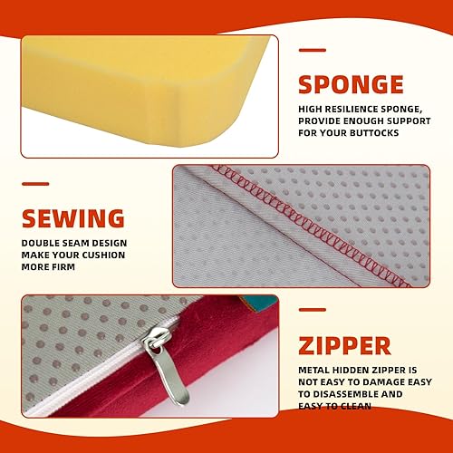 Miniatura 5 de Cojines de silla para sillas de comedor de 16 x 16 pulgadas, almohadillas para sillas de cocina con lazos y parte inferior antideslizante, fáciles