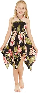 Girl Gypsy Uneven Bottom Hawaiian Luau Dress in Rafelsia