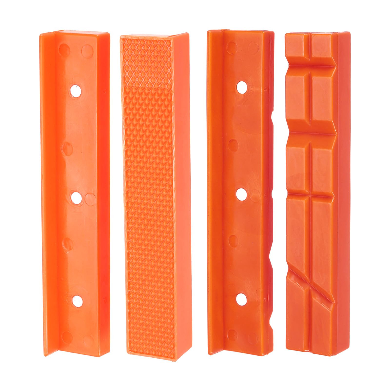 sourcing map 2set Magnetic Vise Jaws 6 Inch Magnet Plain Grooves & V-Grooves Soft Rubber Bench Jaw Pads Covers Multi-Purpose Protector for Woodworking Jewelry Making Plumbing, Orange
