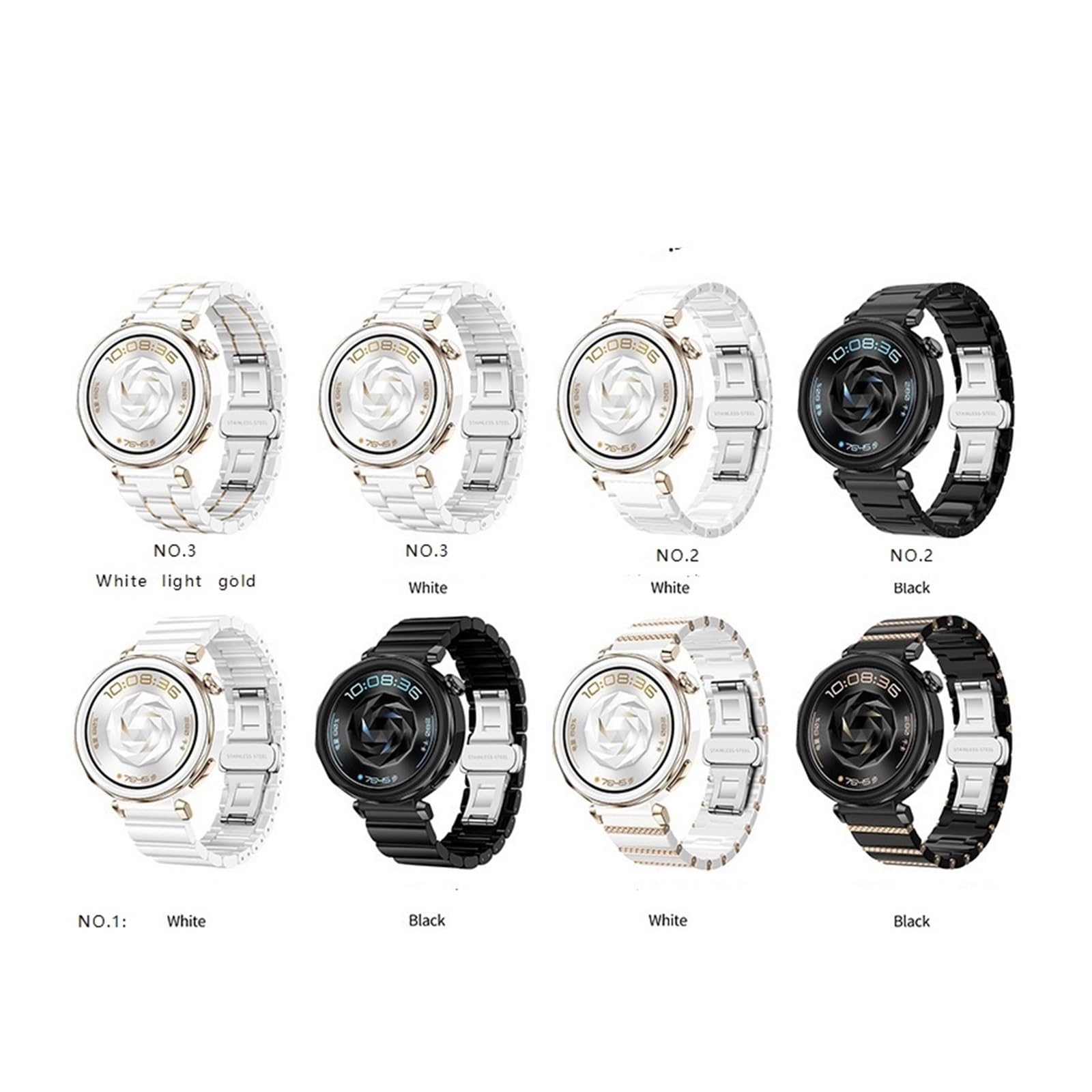 18 mm Keramikarmband for Huawei Watch GT5 Pro 42 mm/GT5 41 mm, Damen-Ersatzarmband, Edelstahl-Schnalle