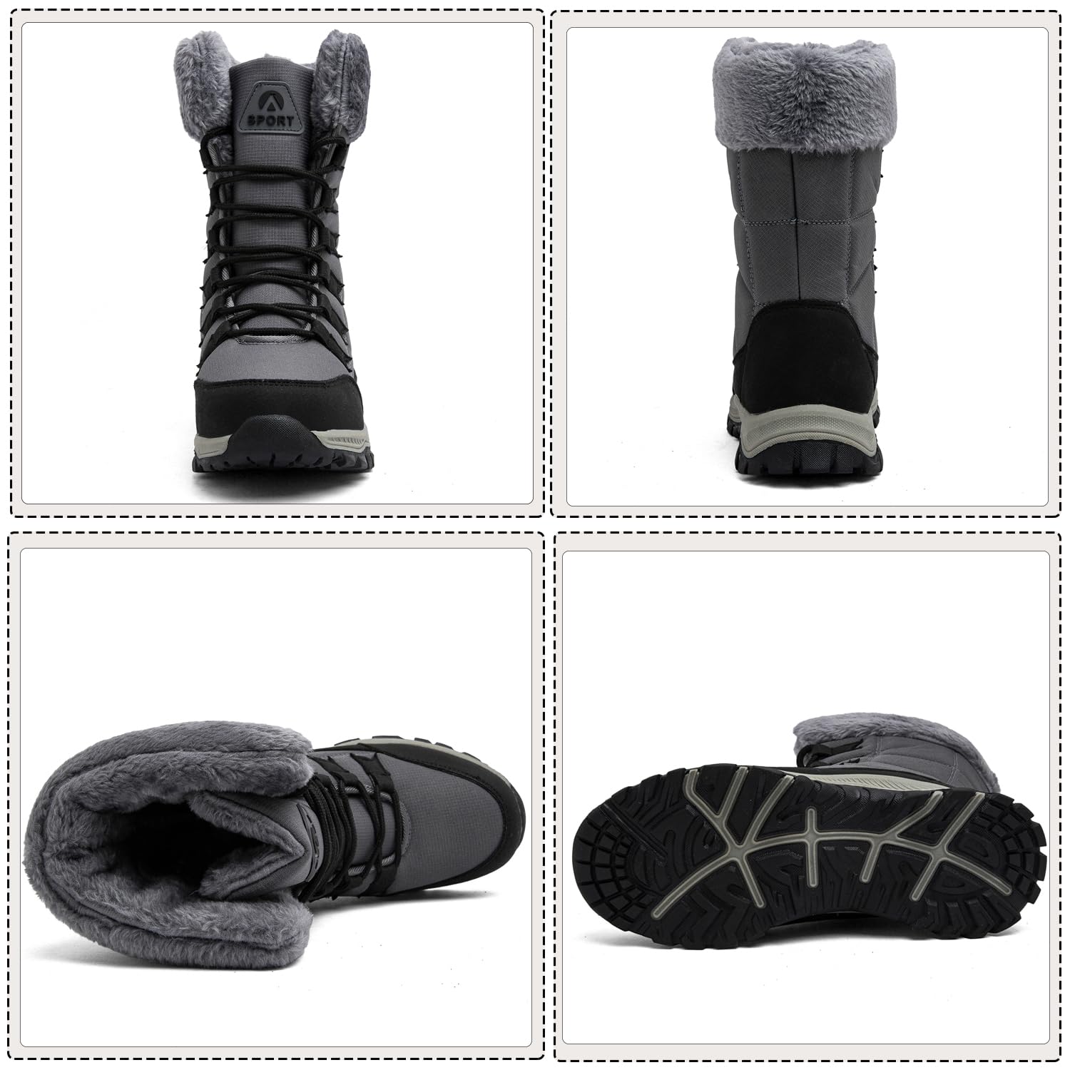 Botas de Nieve para Mujer Botines de Invierno Impermeable Forradas Calientes Boots Zapatos Outdoor Ultraligero Antideslizante