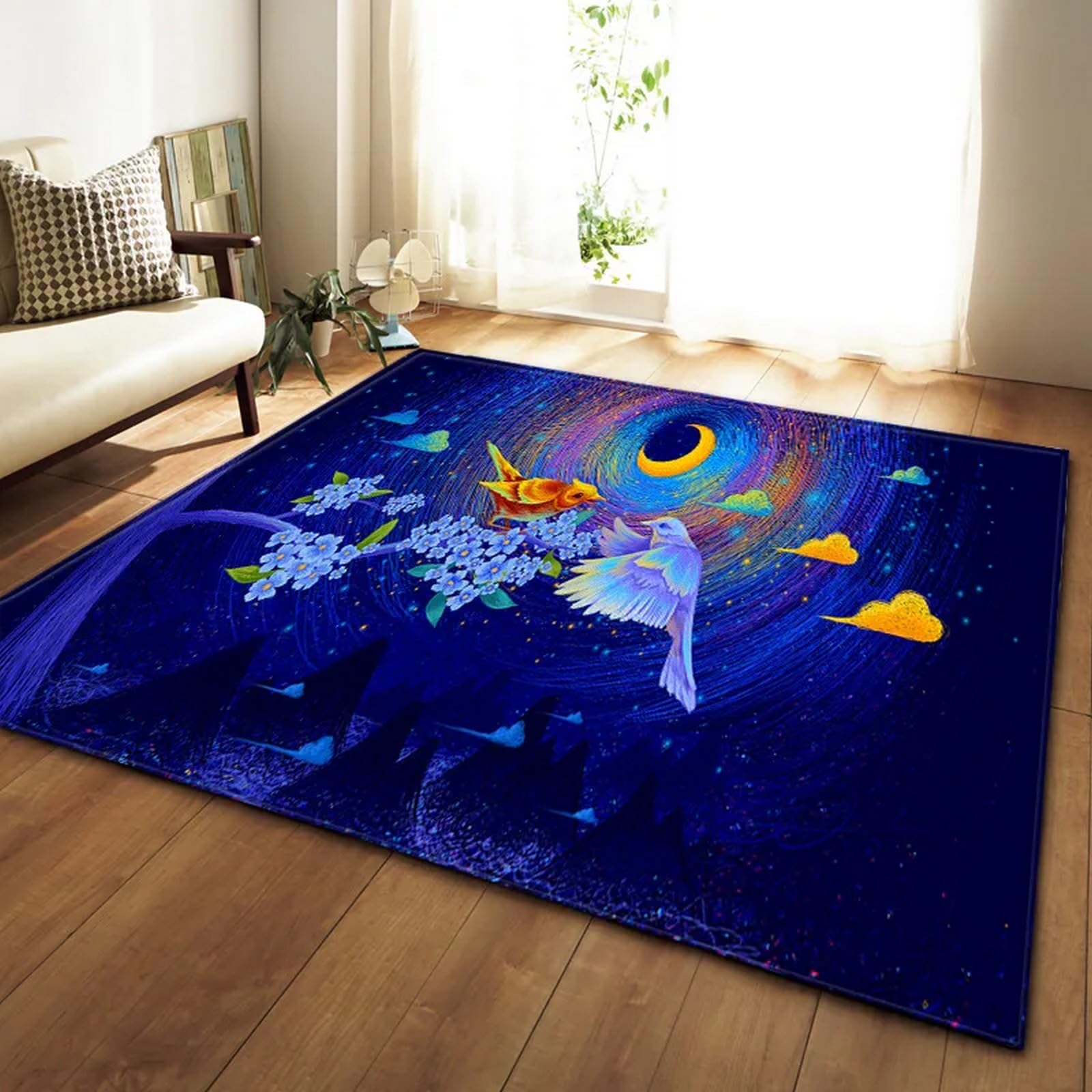 Tapis de salon nettoyage facile à poils courts 120 x 160 cm