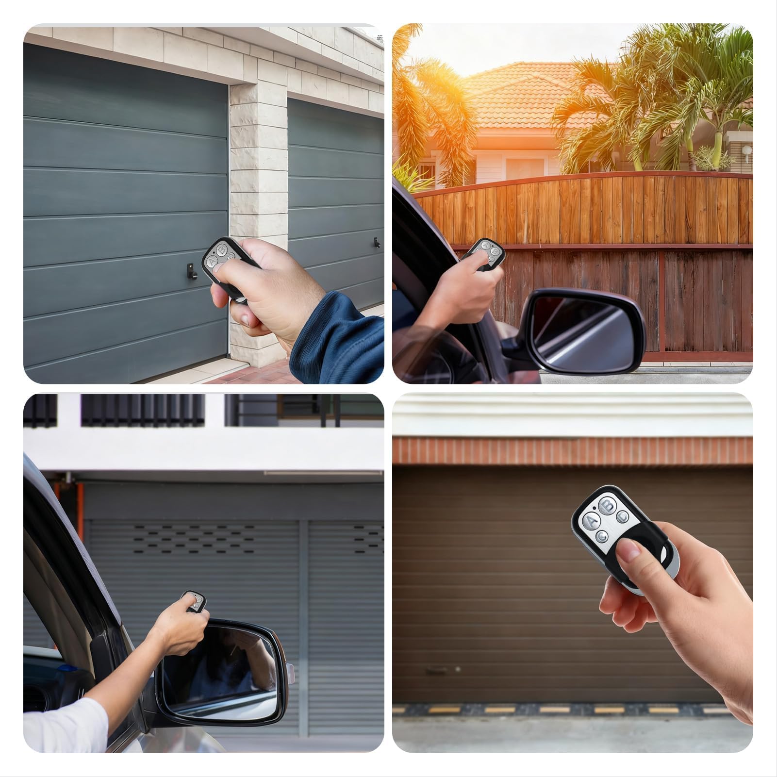 3Pcs Mando Garaje Clonador Universal 433.92Mhz, Mando a Distancia Duplicador con 4 Botones, Puerta Garaje Codigo Fijo Control Remoto Inalámbrico Automático Garage Gate Openers- Incluida Batería