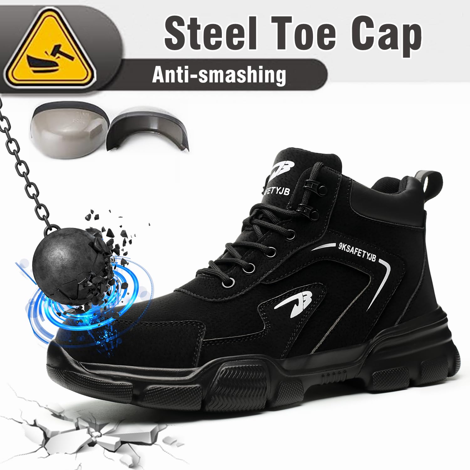 Botas de Seguridad para Hombre Mujer Impermeable Zapatillas Trabajo con Punta de Acero Ligeros Comodo Zapatos de Seguridad Antideslizantes Zapatos de Trabajo