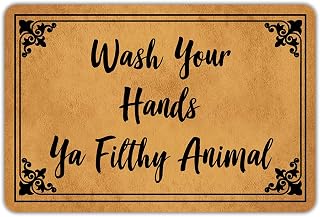 Front Door Mat Welcome Mat Wash Your Hands Ya Filthy Animal Non Slip Backing Funny Doormat Indoor Outdoor Rug