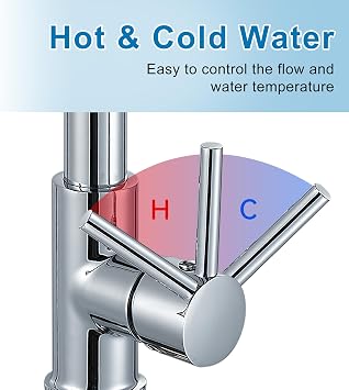 Kitchen Faucet with Pull Down Sprayer High Arc Single Handle Spring Kitchen Sink Faucet,Bright Chrome