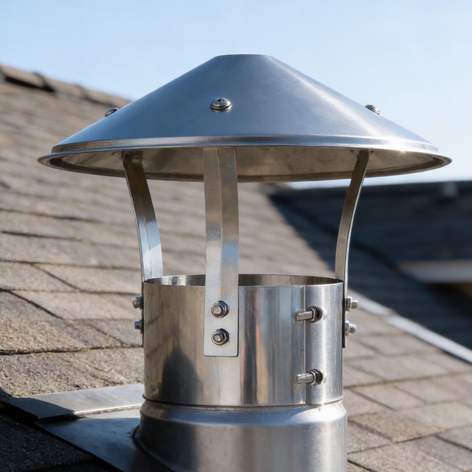 AYUWQZX Stainless Steel Cone Roof Chimney Cap 75-315mm(125mm/4.9in)