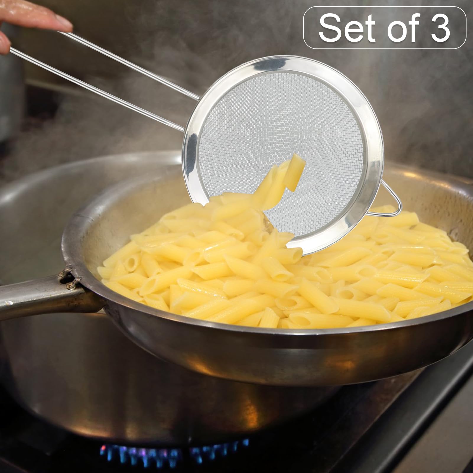 Lot De 2 Petites Passoires à Mailles Fines En Acier Inoxydable De 8 Cm De Diamètre