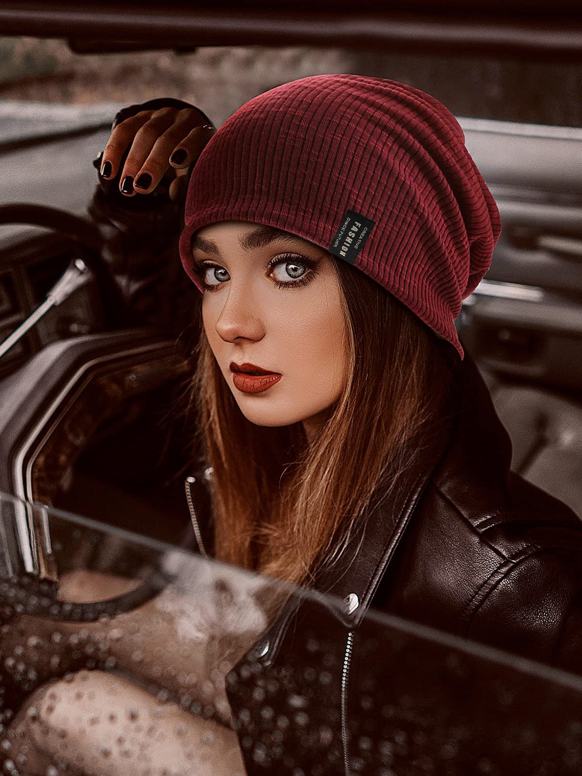 Gorro elegante de moda de tela de punto de calidad, transpirabilidad y elasticidad cráneo Cap Hat, 23 Stripes Black, talla única