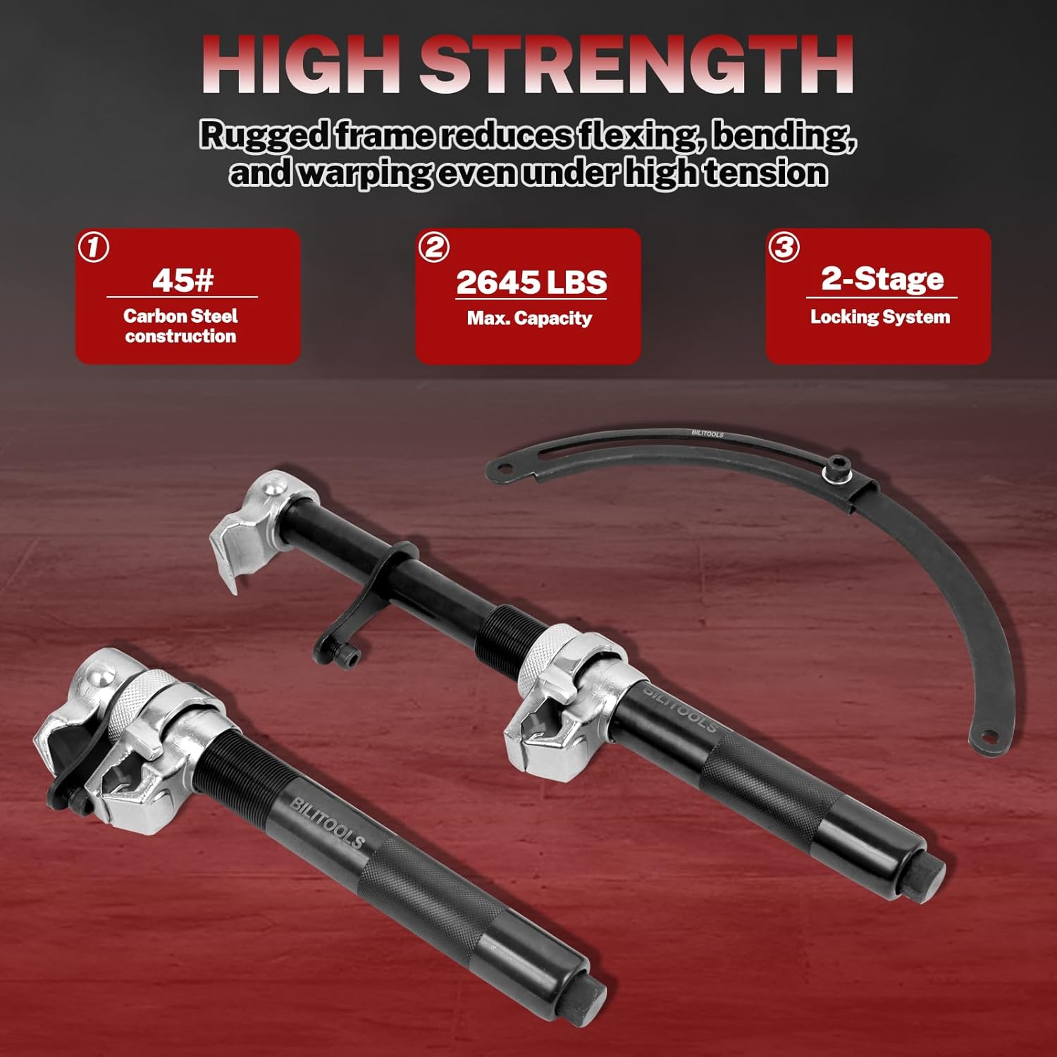 BILITOOLS 2-Piece Coil Spring Compressor Tool Heavy Duty Macpherson Strut Spring Compression Set with Safety Jaws and Holder, Max Load.2645LB Model B. 2-Piece image 6 of 8 B09PYR6NVF