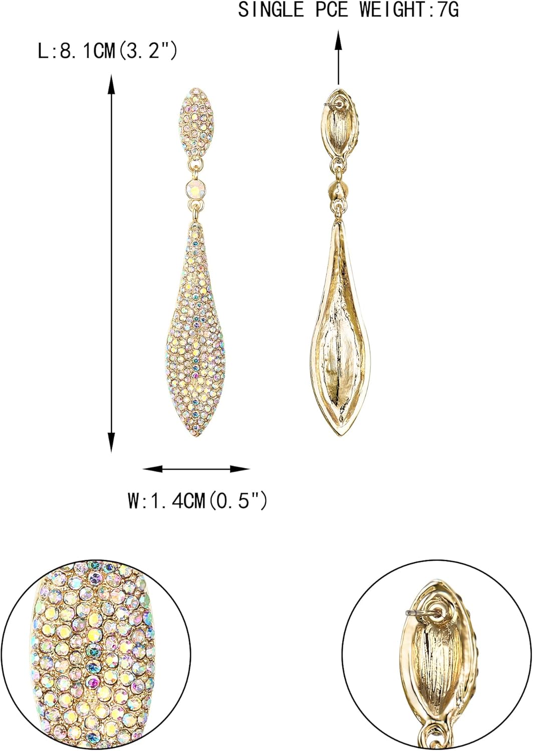 EVER FAITH Austrian Crystal Wedding Prom Jewelry Double Waterdrop Bridal Party Pierced Dangle Earrings for Women - Image 5