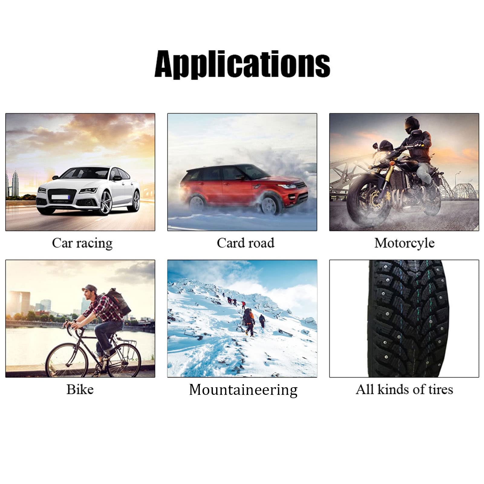 50er-Pack Spikes Zum Einschrauben für Verbesserte Traktion auf Schnee und – Passend für Fahrräder, Motorräder, Autos und LKWs