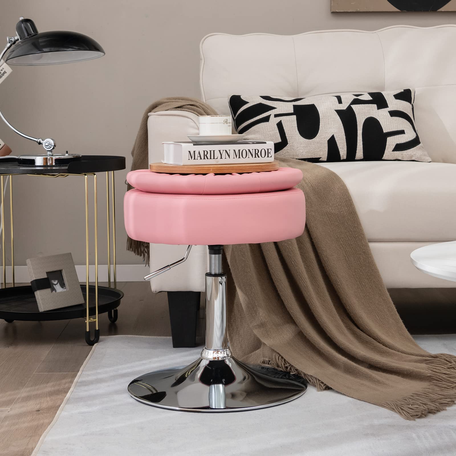 Amazon.com: Giantex Adjustable Swivel Vanity Stool Set of 2, 360
