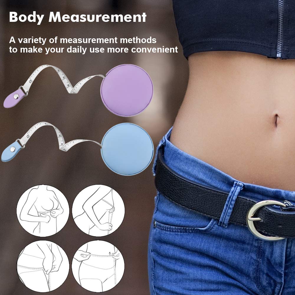 Nastro di misurazione del corpo, metro a nastro morbido, metro a nastro da 150 cm / 60 pollici, per misurazioni su misura, misurazioni del corpo. Nastro di misurazione del corpo retrattile bianco