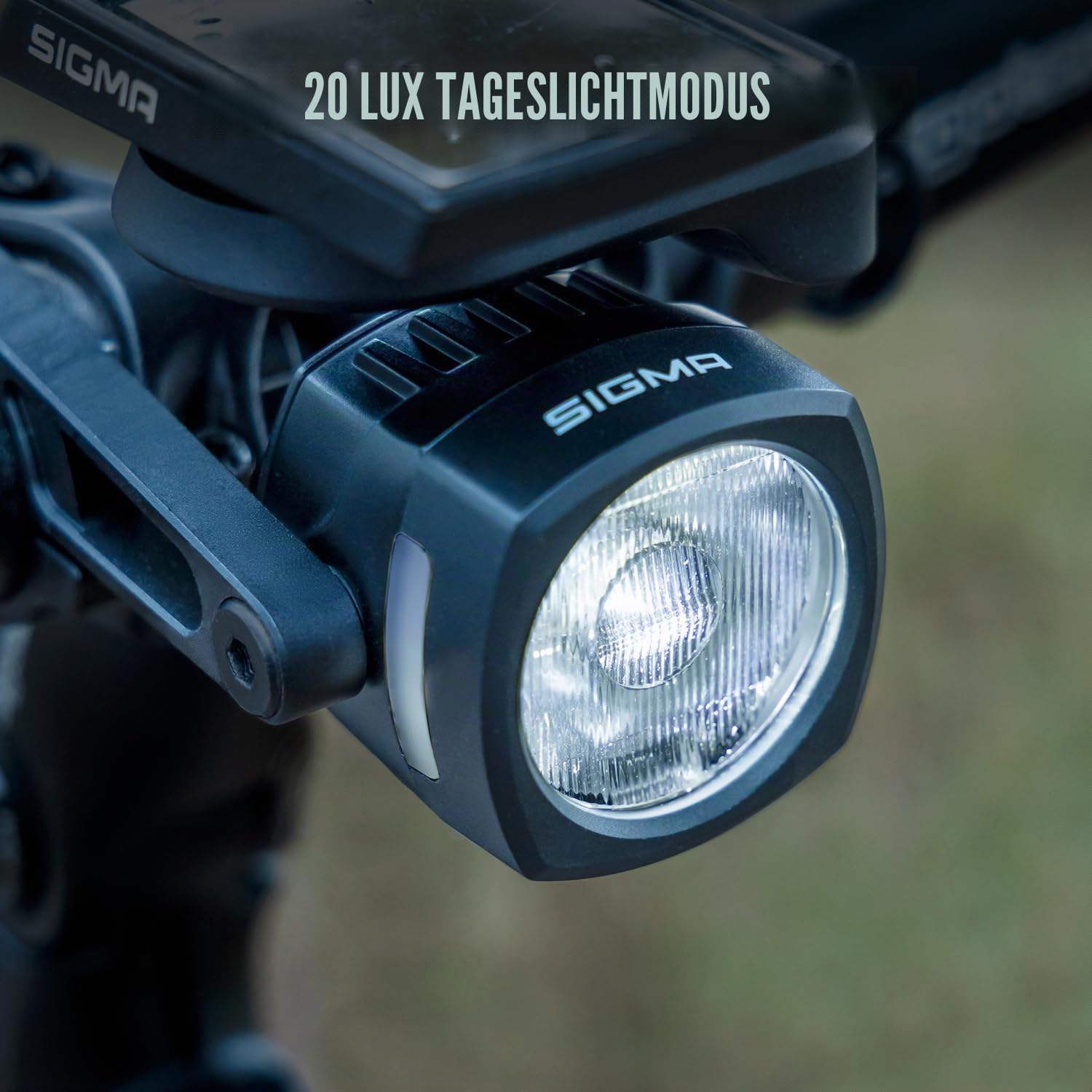 SIGMA EOX FL 150 | StVZO zugelassene Beleuchtung für E-Bikes | E-Bike Frontleuchte mit 150 LUX | USB-C Ladeanschluss | Tagfahrmodus & Lichtsensor