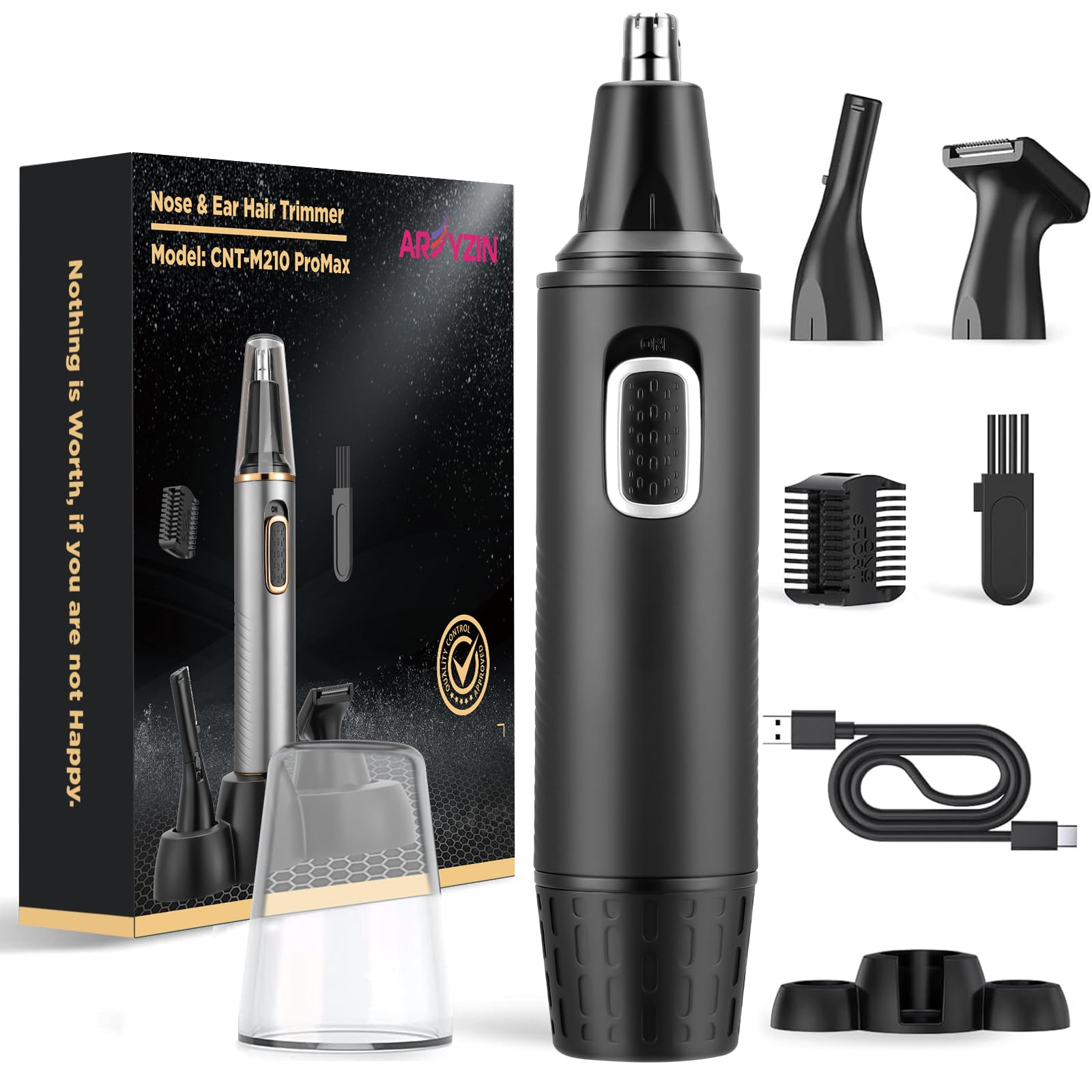 Nose Hair Trimmer for Men Professional Painless Nose Trimmer Men USB Rechargeable Noses Hair Trimmer for Dual Edge Blades IPX7 Waterproof for Easy Cleansing