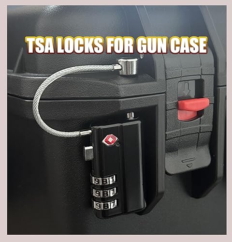 Miniatura 6 de Candado profesional aprobado por la TSA (2 unidades) candado para funda de pistola con vástago de acero de aleación duradero y resistente a los