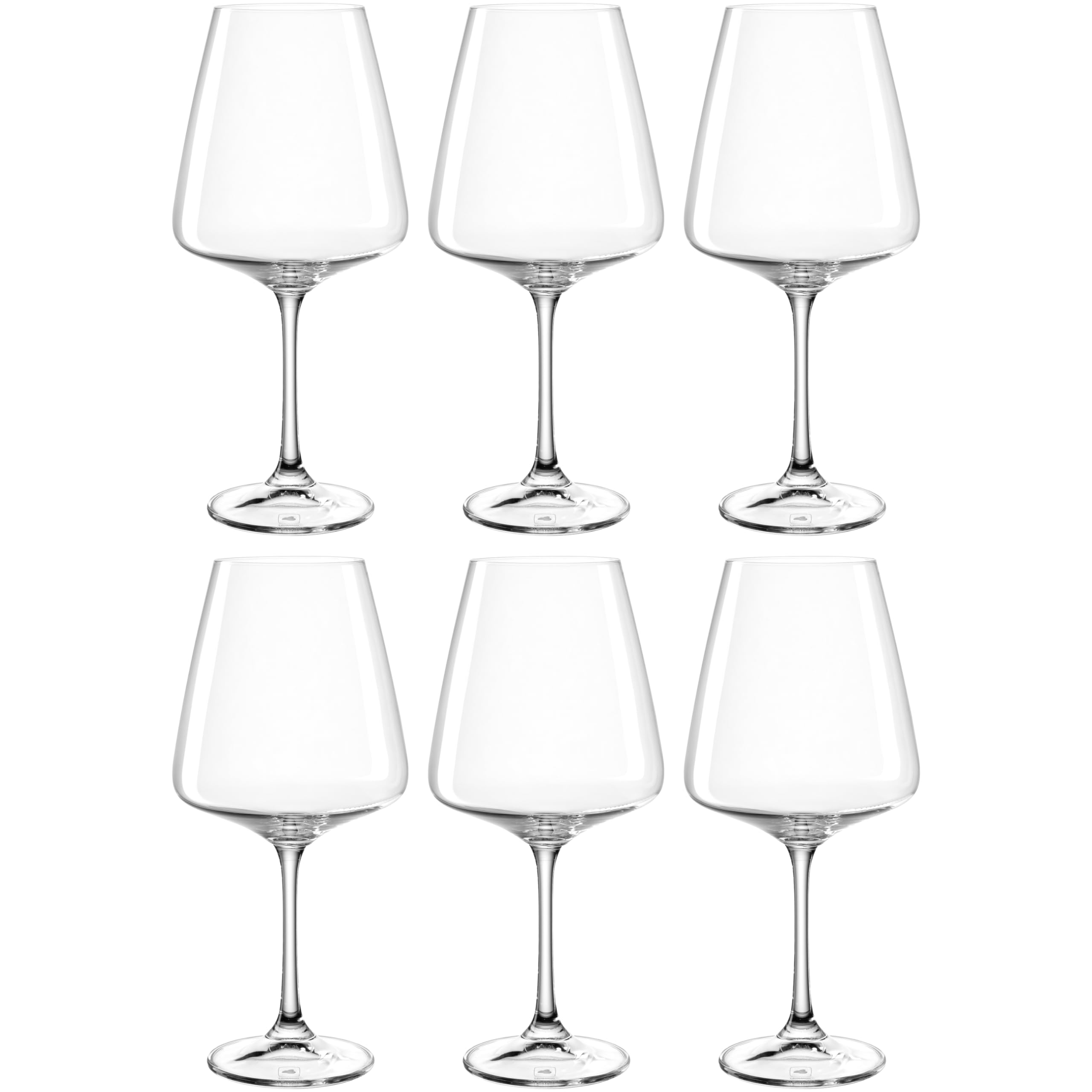 LEONARDO HOME Paladino Rotwein-Gläser • 6er Set • spülmaschinenfeste Wein-Gläser • Rotwein-Kelch mit gezogenem Stiel • Weingläser • 660 ml • 066311