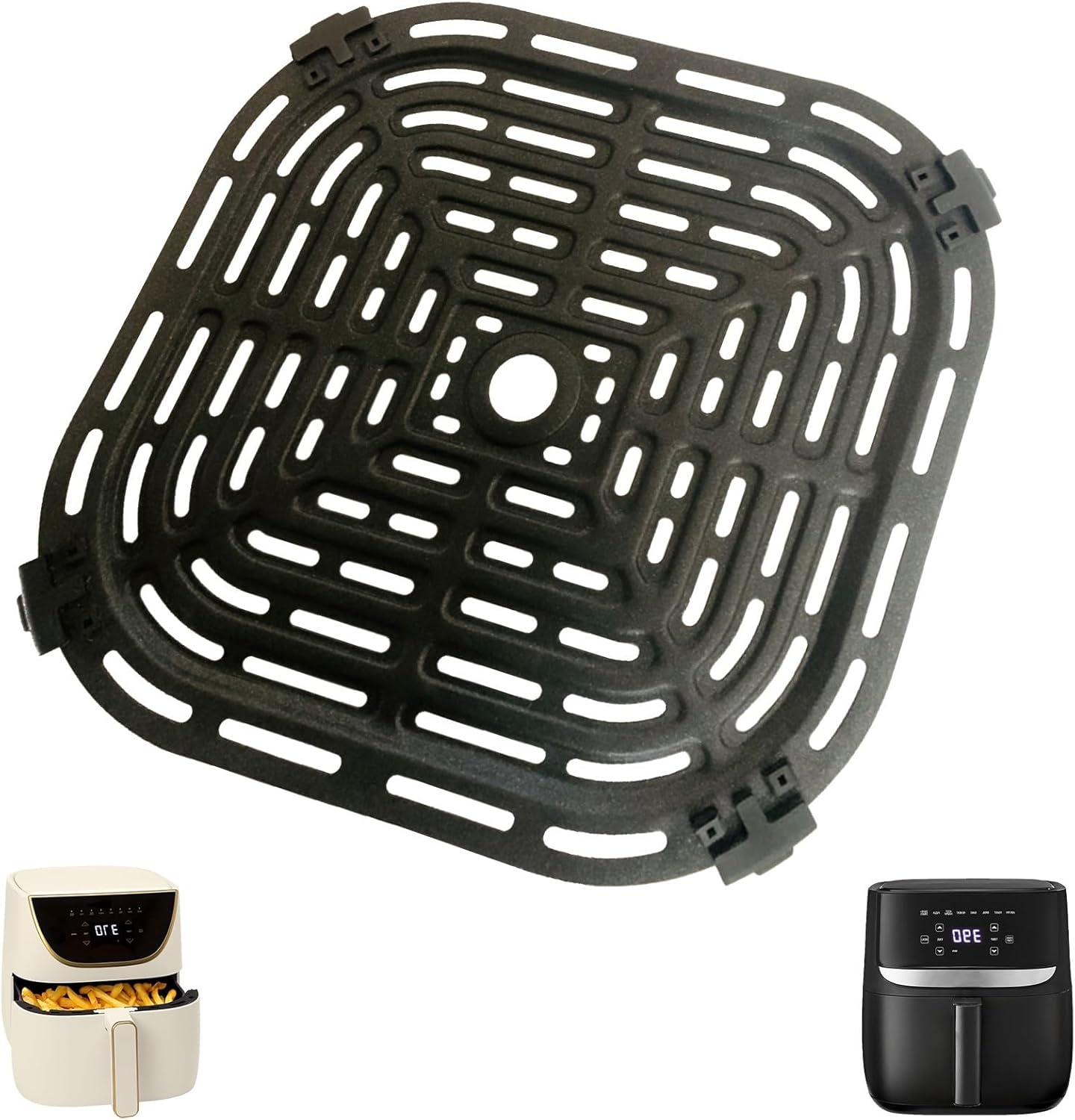6QT Air Fryer Grill Pan for Bella Pro Series/Paris Hilton Air Fryers, Upgraded Grill Crisper Plate Rack Tray Grate Grid Shelf for 6 Quart Bella Pro Series Air Fryer, Dishwasher Safe, Nonstick