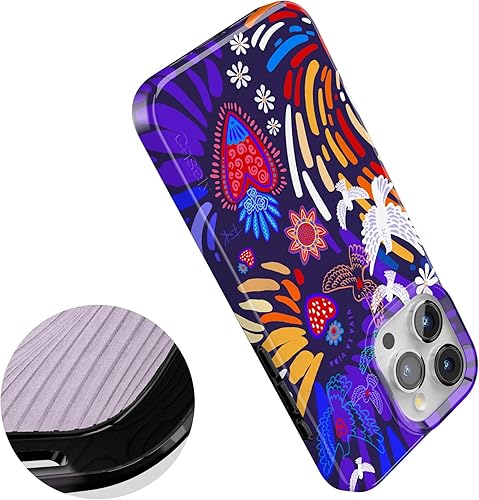 Vista 4 de Funda Casely para iPhone 15 Pro Viva La Vida Funda de Collage de Frida Kahlo Compatible con MagSafe y Botón de Acción Frida Kahlo Viva La