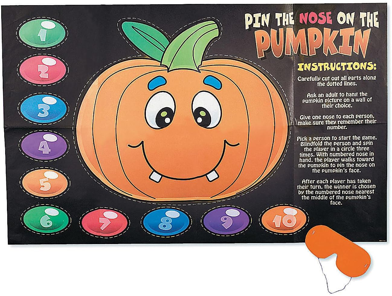Fun Express Halloween Game Pin The Nose On The Pumpkin (up to 10 Players)