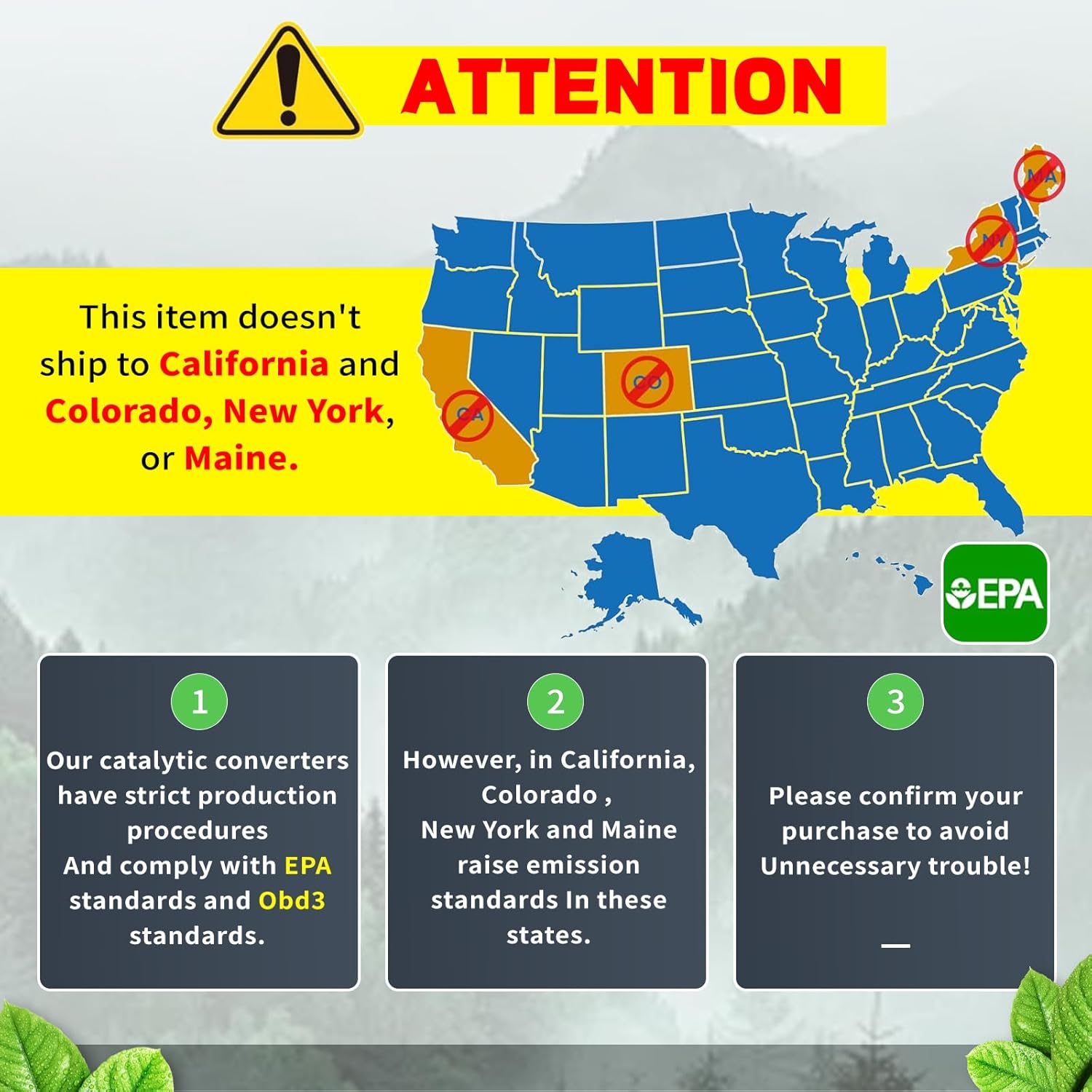 Front & Rear Catalytic Converter Set for 2018-2021 Chevy Traverse & Buick Enclave 3.6L V6, EPA Compliant Replacement 674-067 674-068 50580 50581