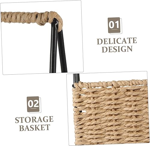 Miniatura 8 de Cesta de almacenamiento tejida multiusos estilo rústico para oficina en casa, hotel, textura cómoda, diseño decorativo