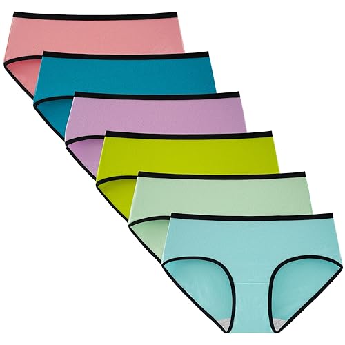 INNERSY Womens Underwear Cotton Hipster Panties Regular & Plus Size 6-Pack - X-Large - Spun Sugar