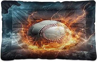 Kigai Basketball Painting Dog Bed Machine Washable Pet Bed Mattress Comfortable Soft Pet Bed Mat Non-Slip Bottom Couch for Small Medium Dogs,36x24 Inch