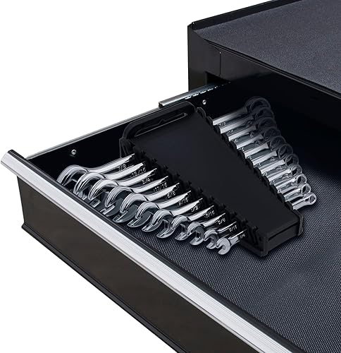 Miniatura 4 de Max Torque - Juego de 11 llaves combinadas SAE de alta calidad con estante, tamaños de pulgada sin saltos de 14 a 78 pulgadas, diseño de cuerpo de