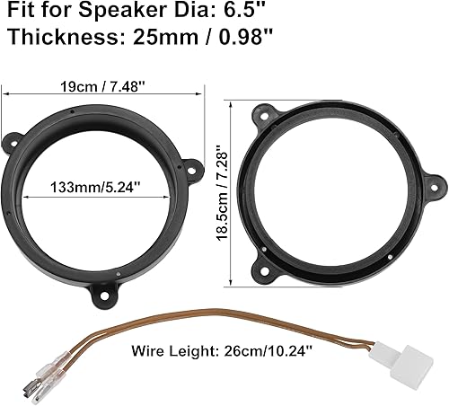 Miniatura 3 de uxcell Anillo espaciador adaptador de altavoz de automóvil de 6.5 pulgadas con combinación de cables para Subaru Impreza 2007-2019