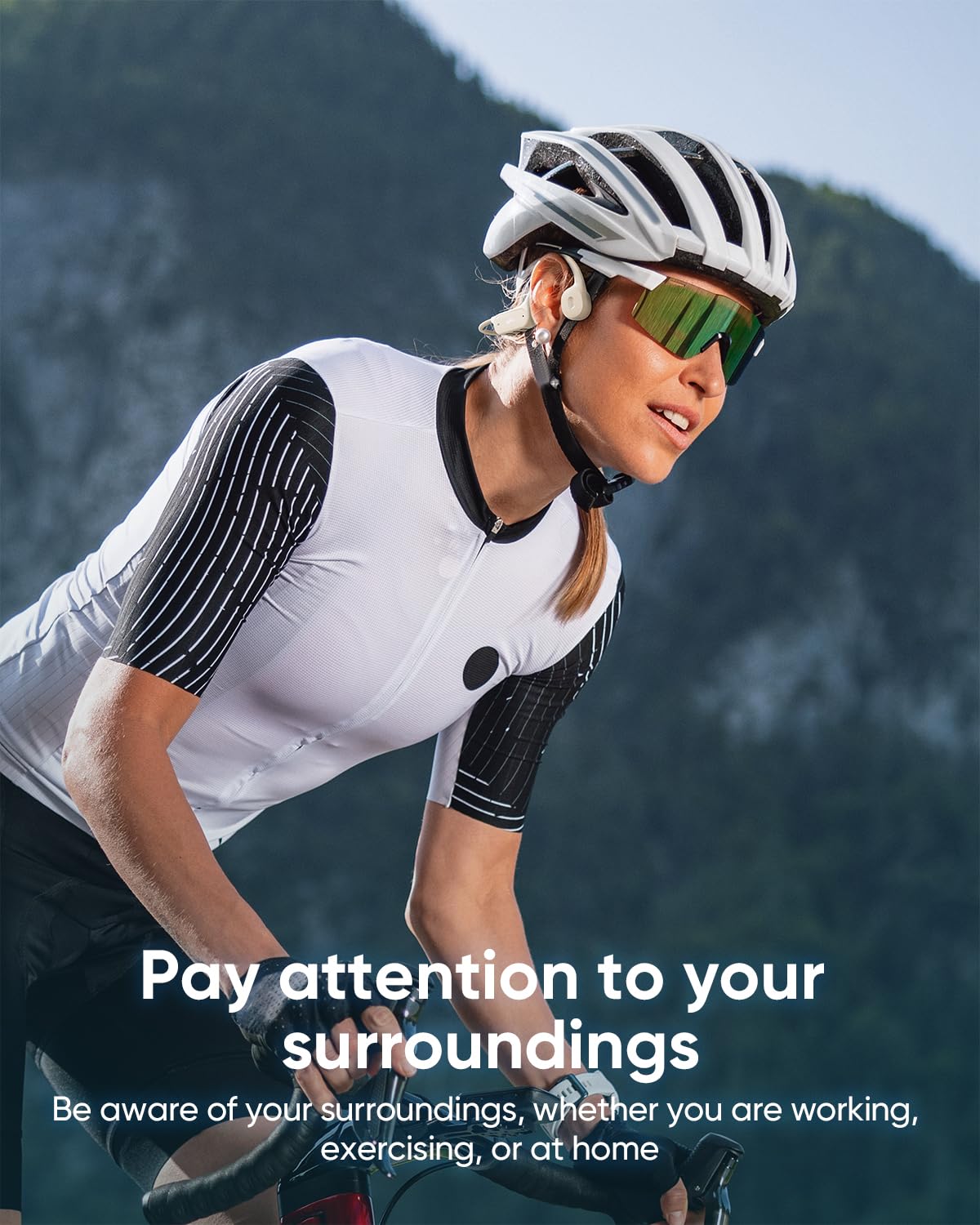 SAMVEK Cuffie a conduzione ossea per nuoto, impermeabilità IP68, con modalità MP3, memoria da 8 GB, Bluetooth 6.1, per ciclismo, fitness