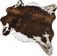 Vista 9 de Sgizoku Alfombra con estampado de vaca, 3.6 x 2.5 pies, alfombra de piel de vaca sintética, bonita alfombra de área divertida, decoración