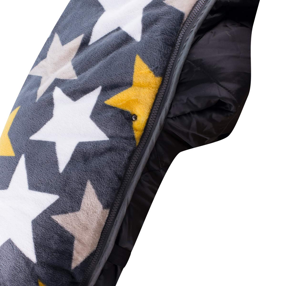 JYOKO Kids Saco Universal para Cochecito, Sacos de Abrigo para Carritos, Saco Invierno Silla Paseo, Saco de Silla de Bebe con Cremallera Desmontable, Capa Regulable (Nordic Yellow, Polar)