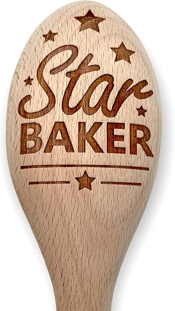 Star Baker Bake Off Inspired Novelty Engraved Wooden Spoon Baking Trophy Gift
