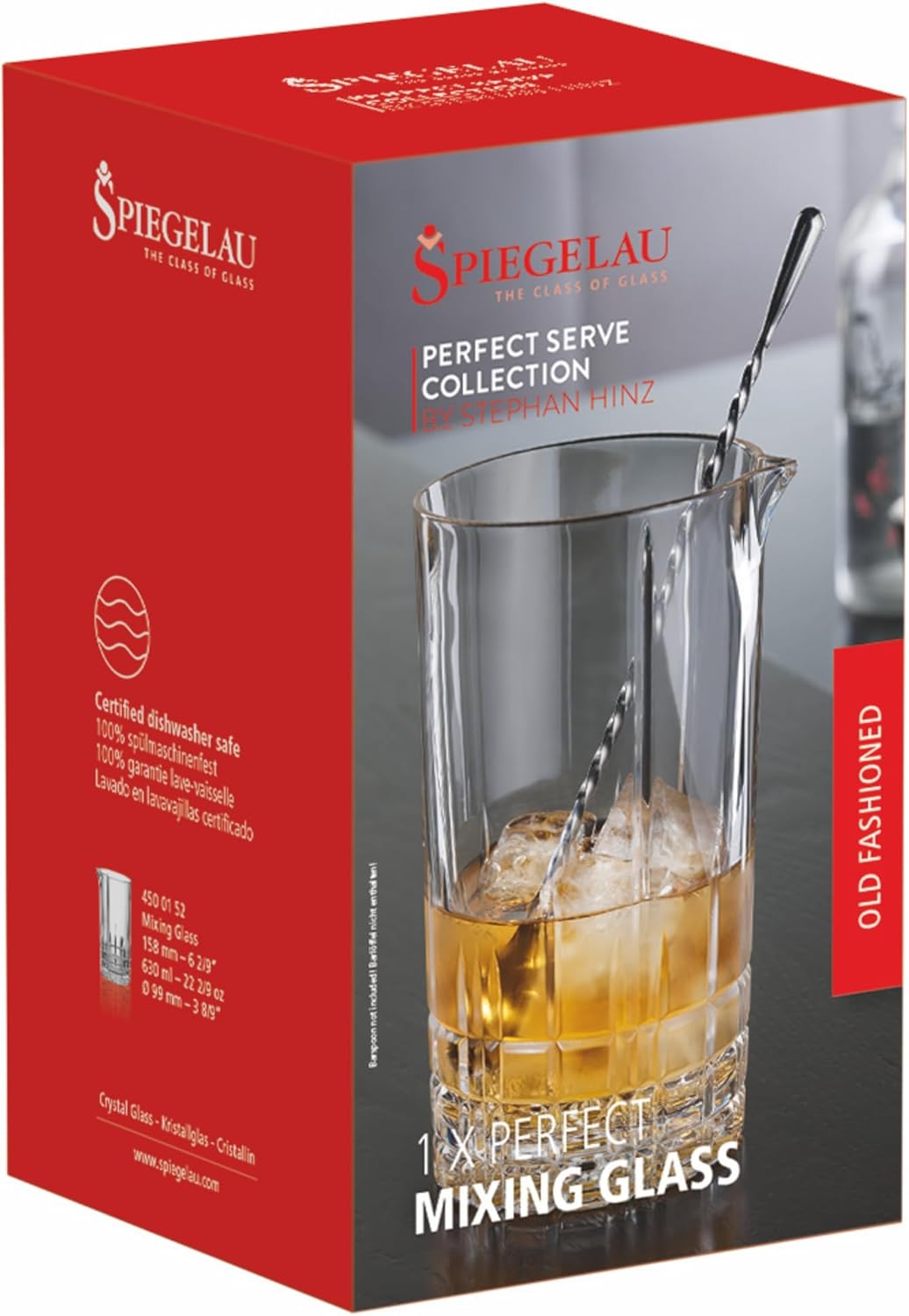 Spiegelau Perfect Serve Cocktail Bar Mixing Glass - Bartender Cocktail Stirring Glass - Mixing Pitcher for Cocktails, 22.4 oz