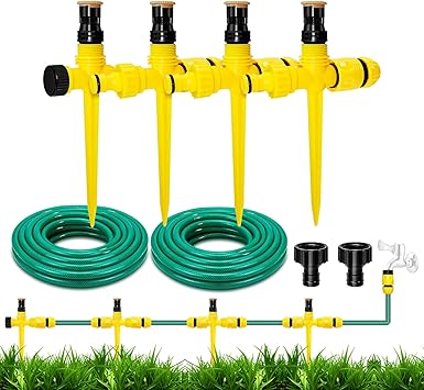 UCINNOVATE Garden Sprinkler, 360Rotation Lawn Sprinklers, Garden Above Ground Sprinkler System Kit, Large Area Coverage, Watering Systems for Yard, Large Garden Watering System with 52.5FT Hose