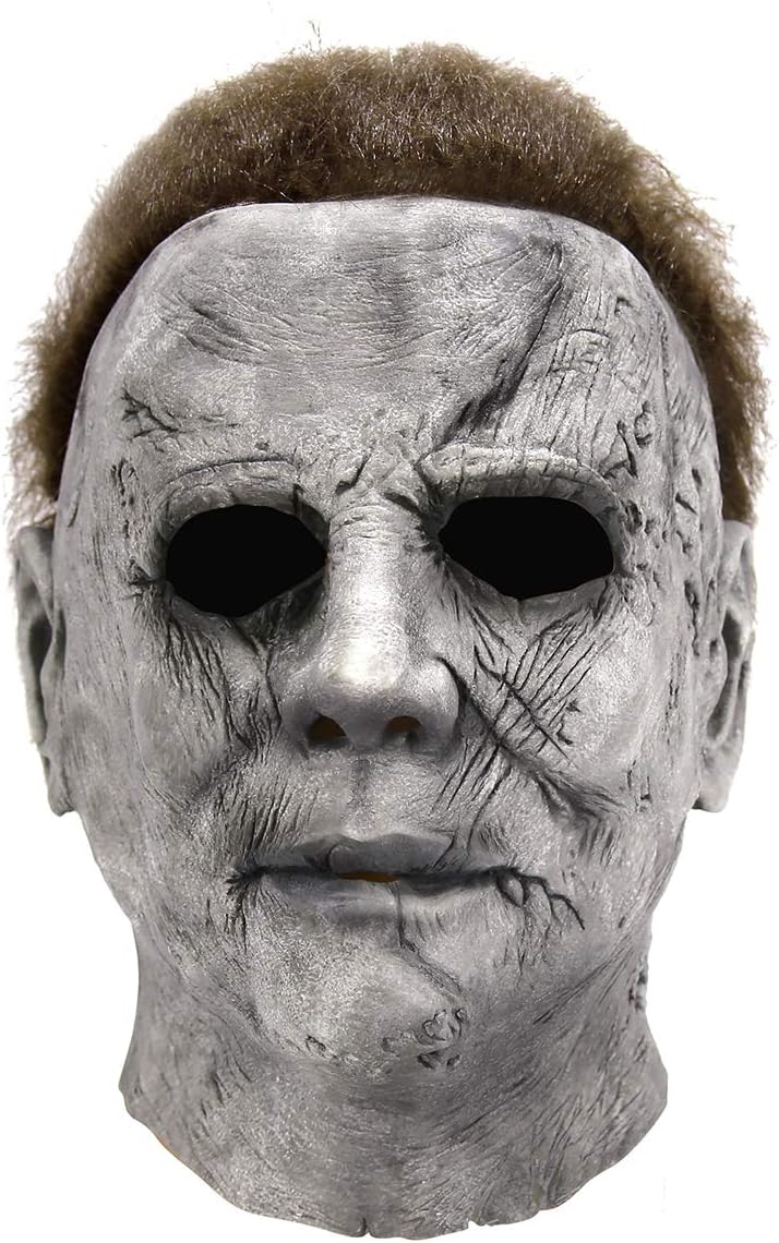 Halloween Michael Myers Mask, Halloween Hot Movie Latex Horror Scary Masks for Adult Cosplay Costume Grey