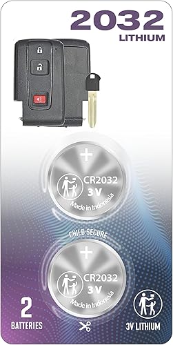 CR2032 2032 - Llave remota inteligente CR2032 2032, batería OEM para carcasa de llave (2004-2009) para Toyota Prius (controles remotos con ID FCC