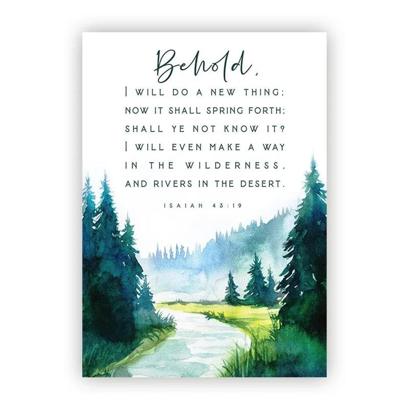Baibexing Bible Verse Isaiah 43:19 Fear Not Quote Canvas Painting Poster And Prints Wall Art Picture Christian Wall Decor A4 60X90Cm Unframed